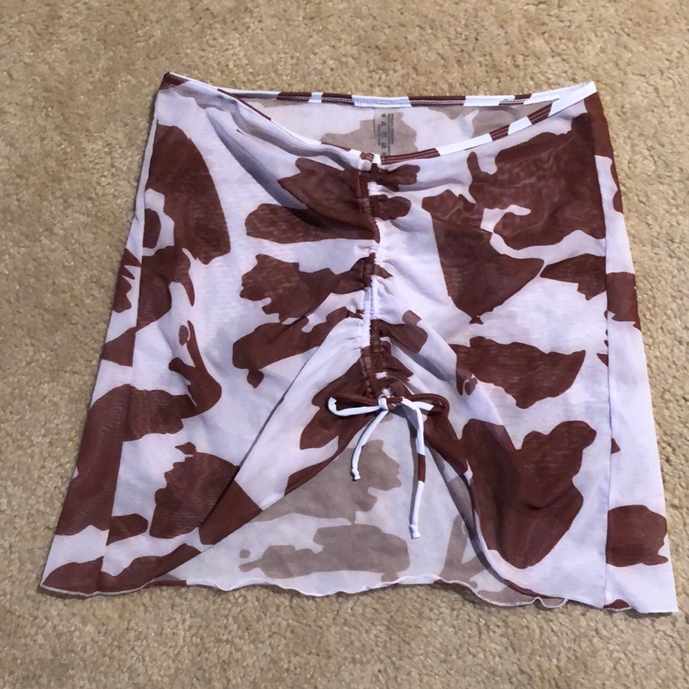 Giraffe print beach / pool coverup skirt